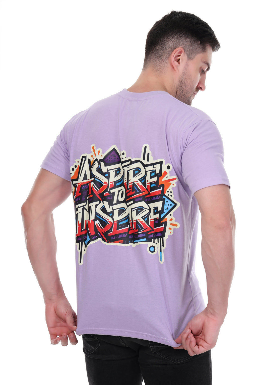 Lavender Graphic Tee - "ASPIRE TO INSPIRE"